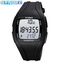 Digital Watches Mens SYNOKE Brand Pedometer Multifunction 5BAR waterproof Silicone Strap Sport Watch Men