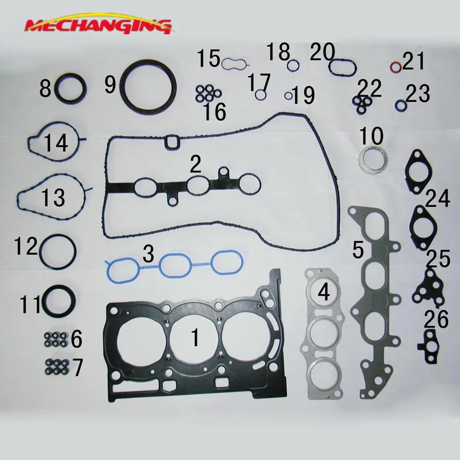 1KRFE 1KR For TOYOTA YARIS OR CITROEN C1 Metal Engine Rebuilding Kits Full Set Auto Parts Engine Gasket 04111-0Q020 50257000