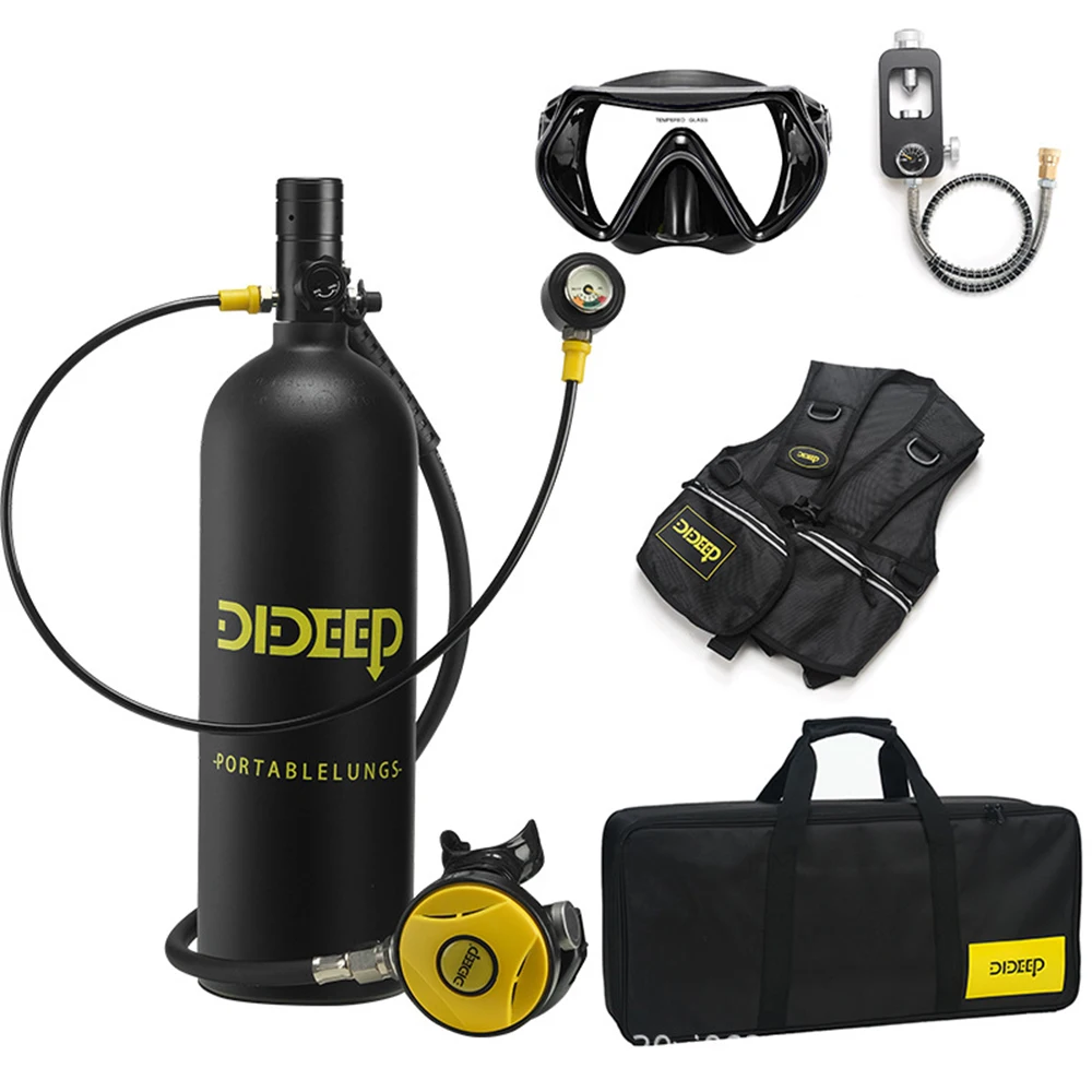 DIDEEP 2L Mini Scuba Diving Cylinder Oxygen Tank Kit Breathe Underwater Tank Scuba Diving Equipment Snorkel X5000Pro New