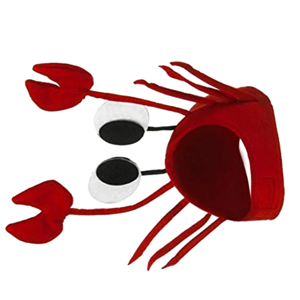 Chapeau de crabe rouge corrigé pour adulte et enfant, animal marin, accessoire de costume, cadeau de Noël amusant, bonne année