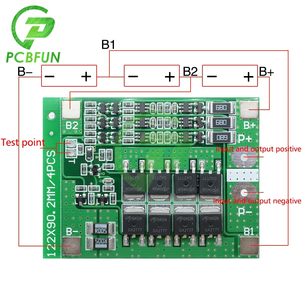 3S 25A BMS 12V 11.1V 12.6V 18650 Lithium Battery PCB Protection Board with Balanced Version for Drill Motor Li-ion Lipo Battery