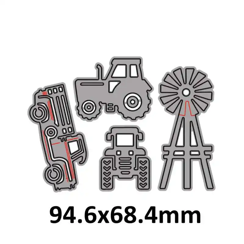 المركبات المزرعة جرار شاحنة بيك اب طاحونة المعادن قطع يموت سكرابوكينغ لبطاقة ألبوم صور صنع Crafts بها بنفسك الحرف Stencil 2021