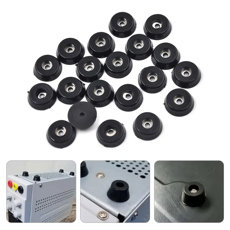 20pcs Speaker Cabinet Furniture Chair Table Box Conical Rubber Foot Pad Stainless Steel Stand Shock Absorber  Skid Resistance