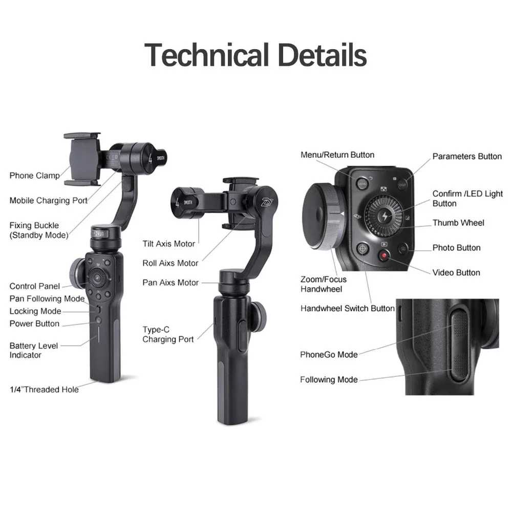 ZHIYUN Smooth 4 Smooth 5 3-Axis Handheld Phone Gimbal Stabilizer for Smartphones iPhone XS 11 HUAWEI Xiaomi Samsung Galaxy