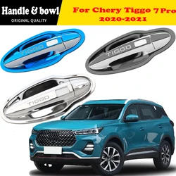 Stainless Steel Door Handle Cover Trim Film For Chery Tiggo 7 Pro 2023 2022 Protective Paint Quality Bowl Automobile Decoration