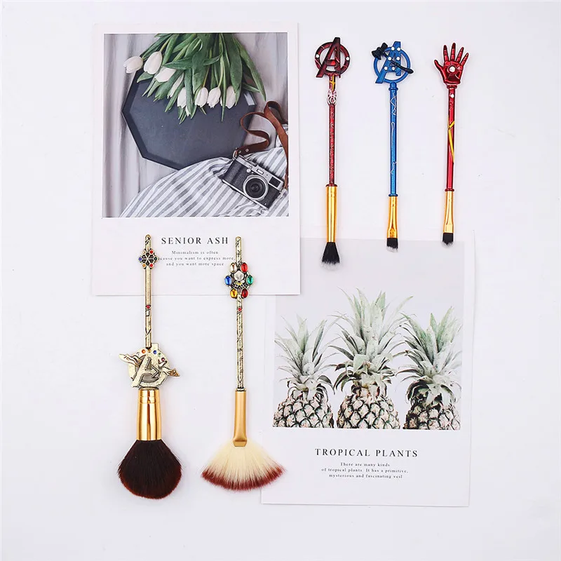 5 Cái/bộ Marvel Avengers Người Sắt Trang Điểm Cọ Trang Sơ Khai Mắt Bàn Chải Cọ Kem Nền Siêu Mềm Dụng Cụ Trang Điểm