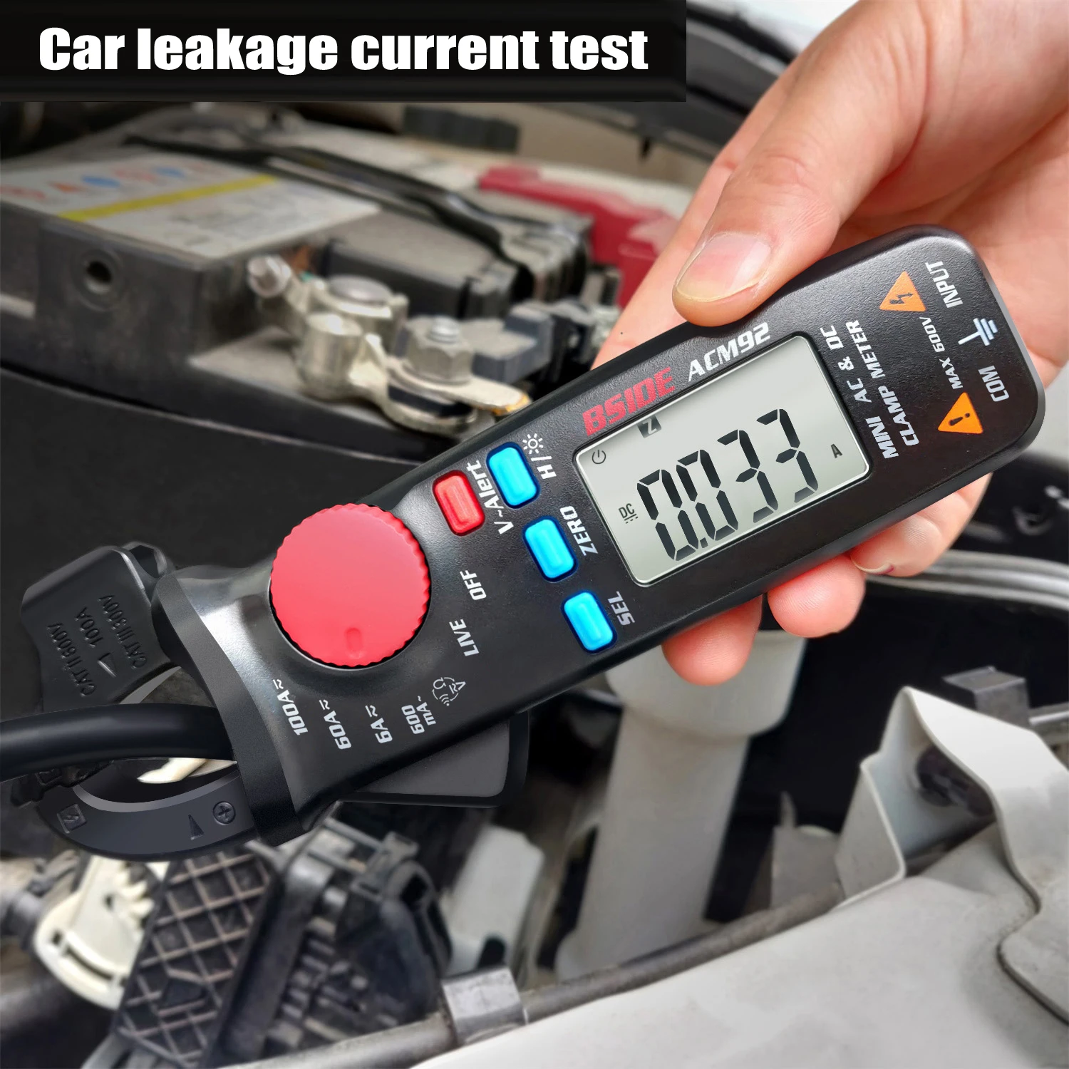 Digital Clamp Meter Multimeter BSIDE ACM92 91 DC AC Current 100A 0.1/1mA Car repair Ammeter voltage Ohm Hz NCV Continuity Tester