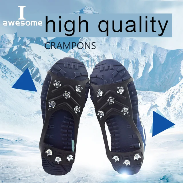 8 zęby Ice Gripper do butów Snow Crampons antypoślizgowe Ice Gripper piesze wycieczki knagi kolce trakcja Ice Floes 8 Stud Shoes Grip