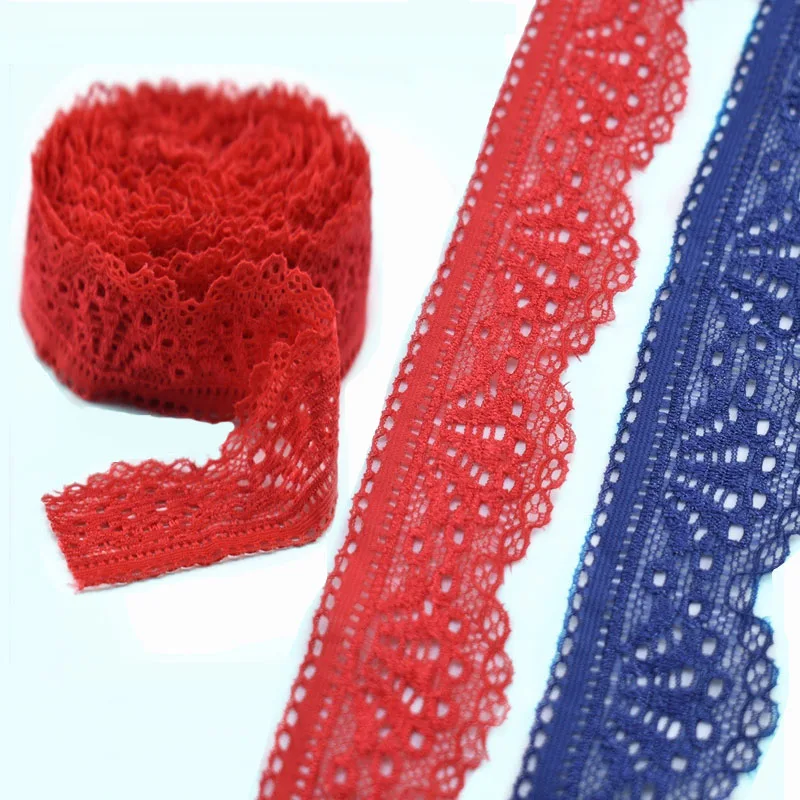 Top Quality 10Yards/lot Stretch Elastic Lace Trimming Ribbons 30mm Lace Fabric Embroidery Sewing DIY Clothing Wedding Decorative