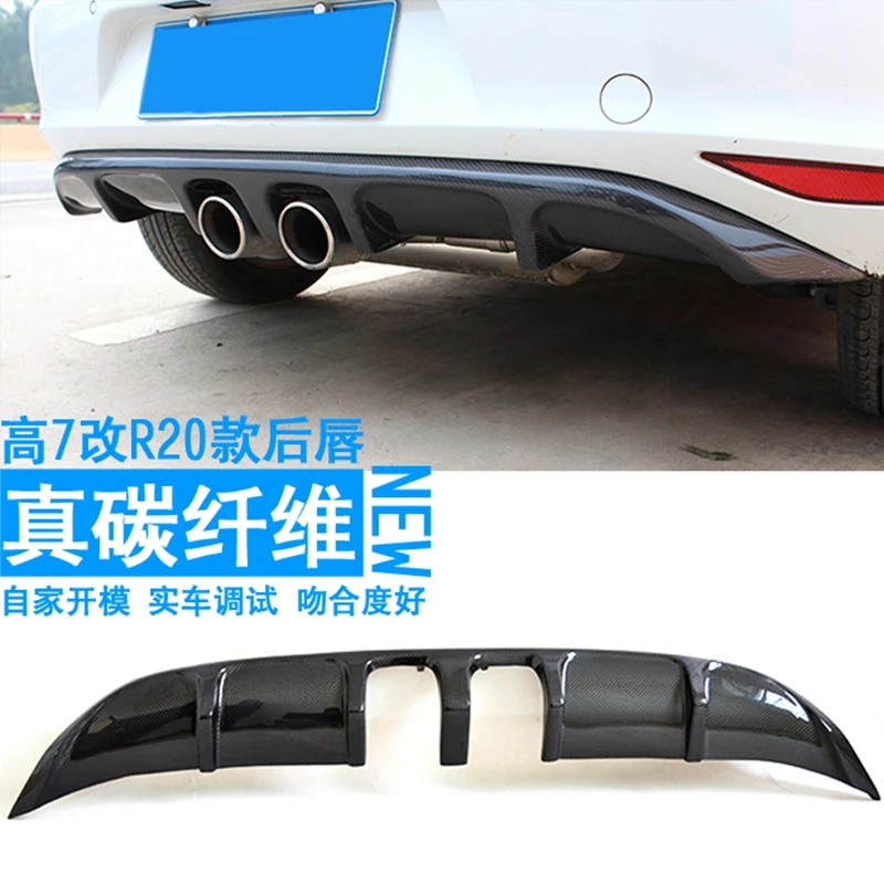 Golf 7 MK7 Carbon Fiber R Style Rear Bumper Lip Diffuser for Volkswagen VW 2014- 2016 Golf7 Car Styling Not R Line Not GTI