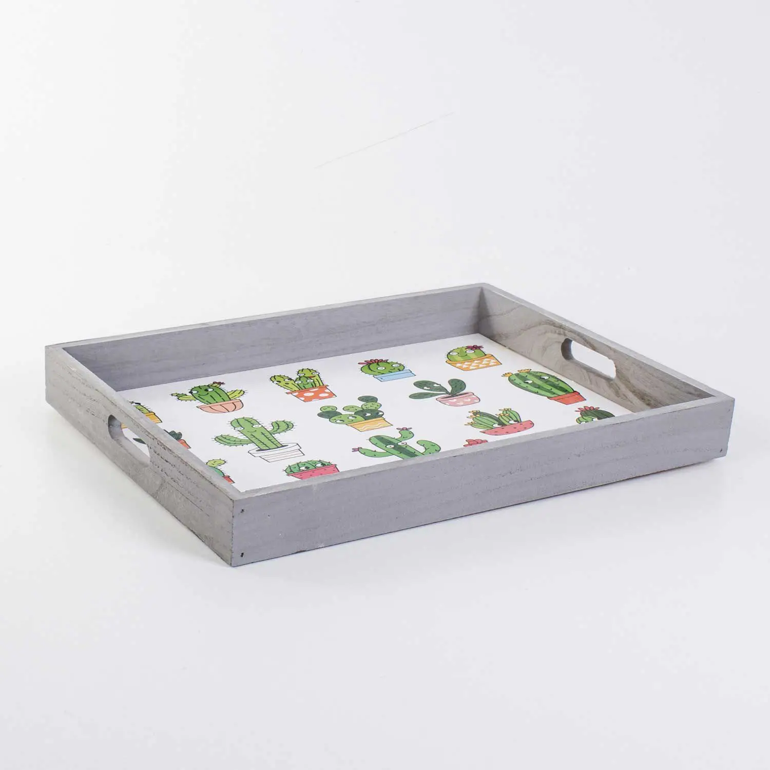 

DOLBOVI Euro Flora Cactus Pattern Wooden tray 45x35x5 Cm tray поднос plateau de service