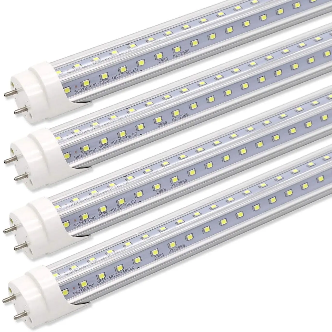 

Toika 25pcs 20W 600mm 2ft T8 v-shaped LED Tube Light Bulb 0.6m 2400LM AC85-277V Dual-End Powered