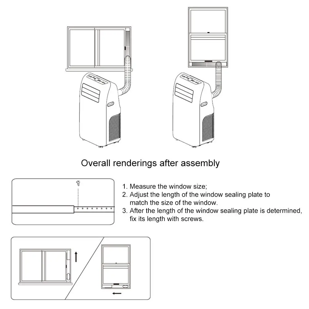 3 stücke Klimaanlage Fenster adapter einstellbare Fenster Kit Platte Auspuffs ch lauch Rohr anschluss für mobile Klimaanlage Entlüftung