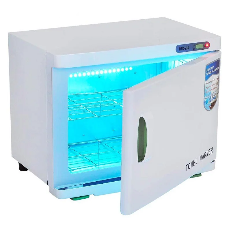 23L Towel Warmer Cabinet Disinfection Large Sterilizer Heater Box With UV Light For Spa Beauty Salon Nails Tools Sterilization