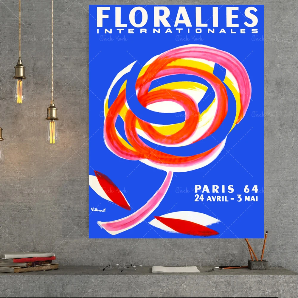 Villemot Exhibition Poster Floralies Internationales 1964 Edited.