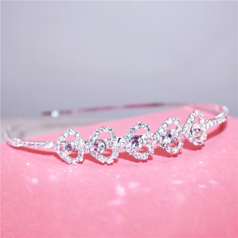 Fashion Bridal Love Love Hair Accessories For Women Hairbands Crystal Rhinestone Wedding Crown Tiara Wedding Hair Jewelry