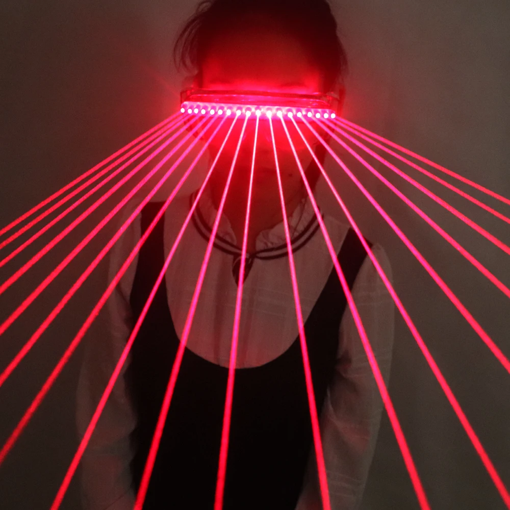 650nm czerwone okulary laserowe okulary przeciwsłoneczne LED 18 szt. Lazer napływ ludzi na scenę migające szkło Sexy Gogo Show