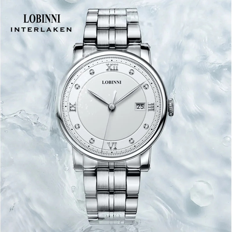 LOBINNI Fashion Casual Ladies Wrist Watch Stainless Steel Dress Women Watches Calendar Analog Quartz Female Clock Ladies Gifts