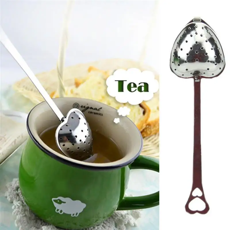 Heart Shaped Stainless Steel Tea Infuser Spoon Strainer High Temperature Resistance Environmental Protection Coating