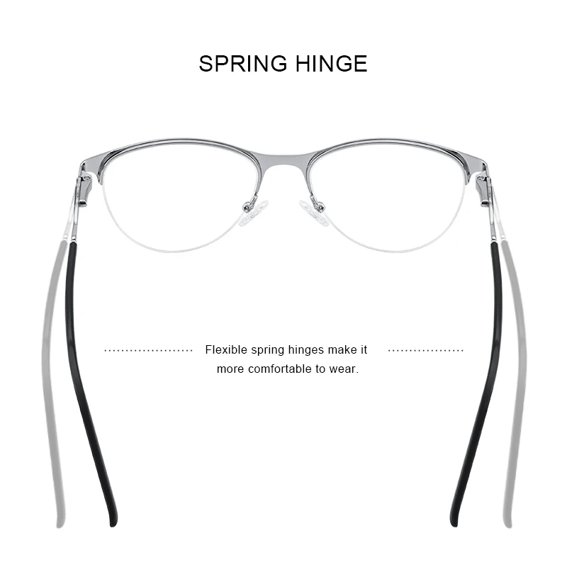 MERRYS DESIGN Women Cat Eye Glasses Frame Fashion Ladies Eyeglasses Retro Half Frame Myopia Prescription Optical Eyewear S2142