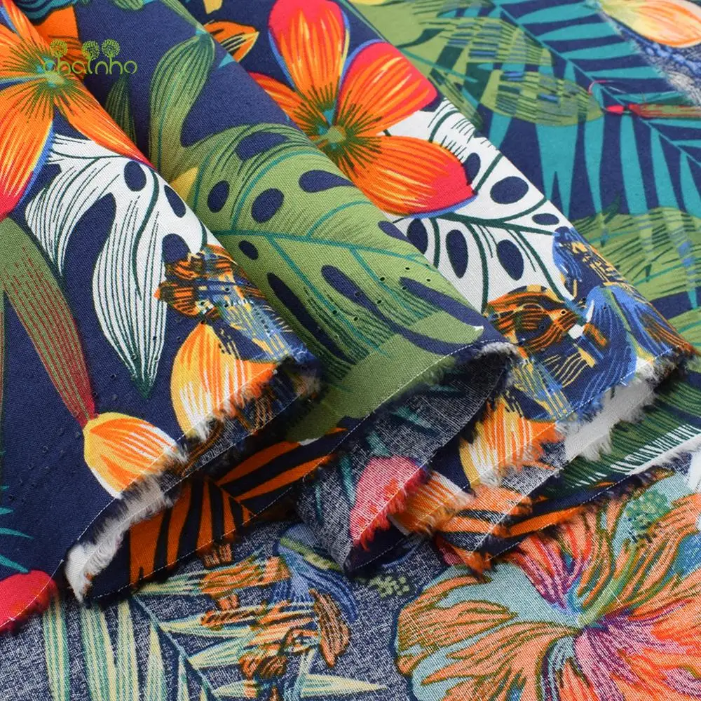 Printed Plain Cotton Fabric,Tropical Rainforest,DIY Sewing Quilting For Baby&Children\'s Dress Shirt Clothing,Poplin Material