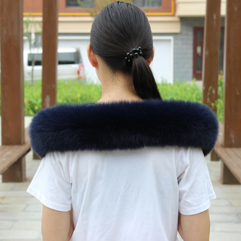 2024 new winter real fox fur collar coat down coat universal fur collar Winter Neck Warmer Women Men Jackets Hood Fur Shawl Wrap