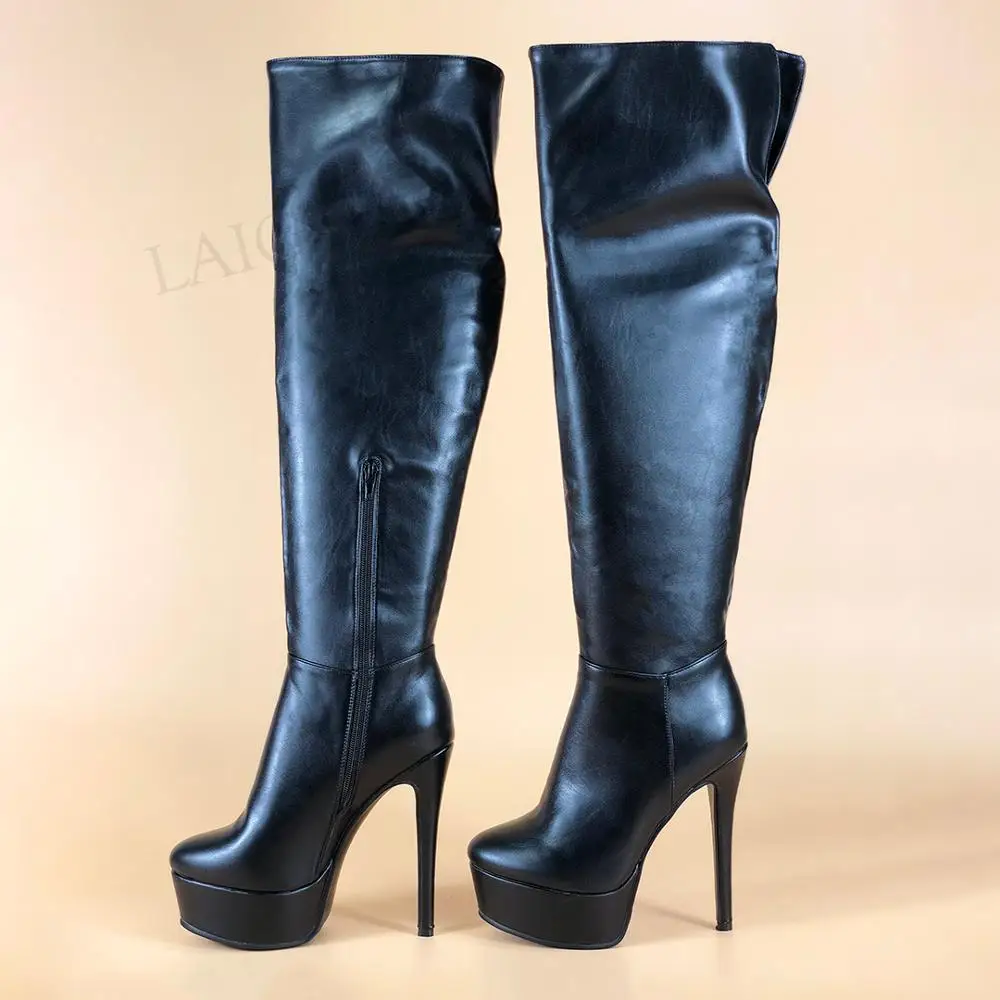 DOBANER SUPER Women Over Knee High Boots Platform Stiletto Heels Boots Tall Unisex Ladies Shoes Woman Big Size 43 44 47 48 52