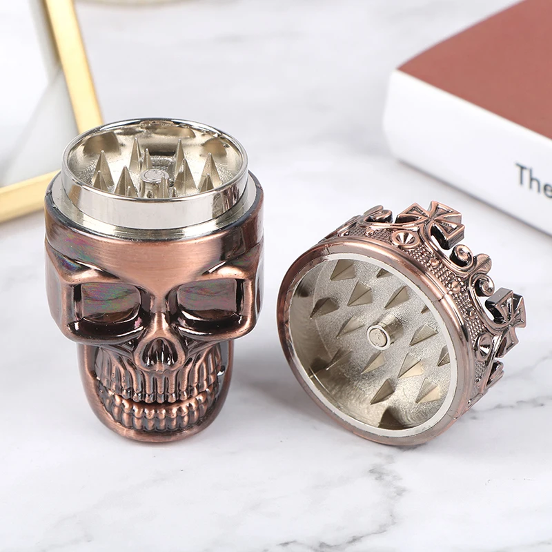 Classic King Skull Plastics Tobacco Herb Spice Grinder 3 Layers Crusher Hand Muller Smoke Grinders Smoking Accessories Gift 1PC