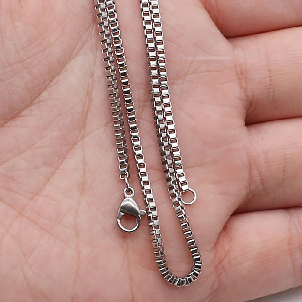 Edelstahl-Boxkettenhalskette DIY Schmuckzubehör für Männer und Frauen Großhandel Gliederketten Zubehör 1,5mm 2mm 2,5mm 3mm – Detail 5