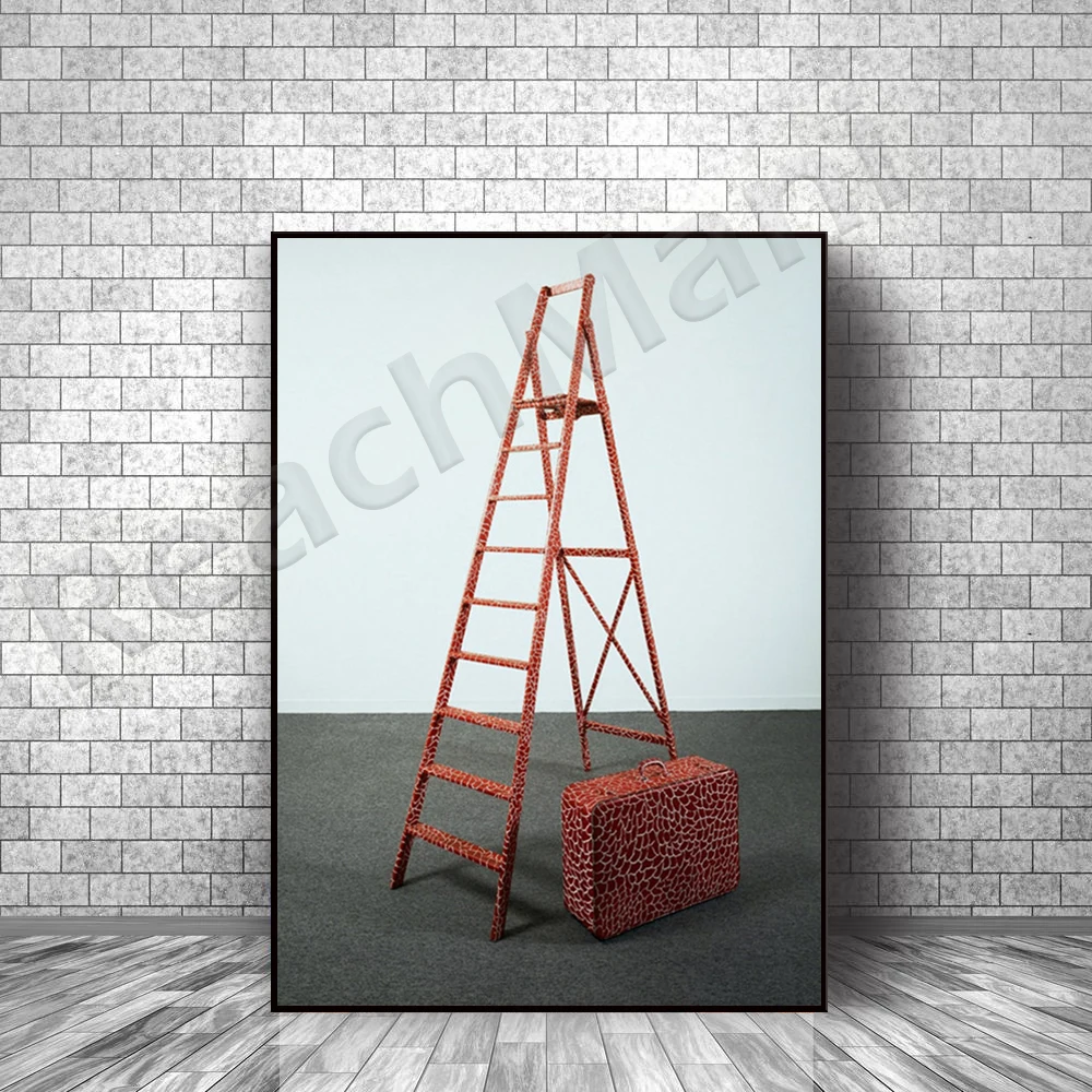 Suitcase, ladder, Yayoi Kusama exhibition poster, museum poster canvas decoration gift printing