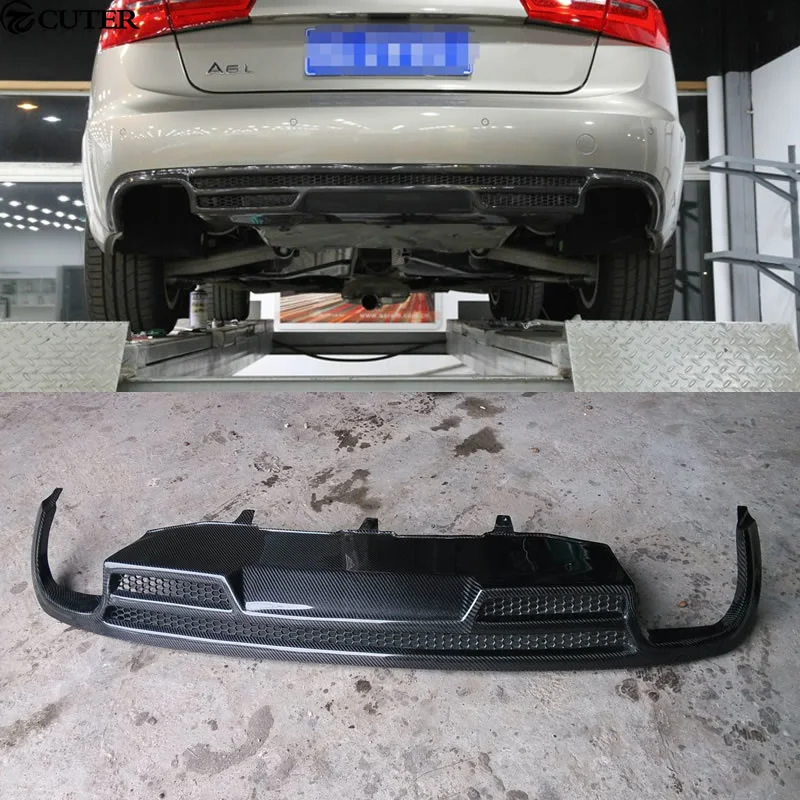 A6 C7 Rs6 Abt Style Carbon Fiber Car Body Kits Rear Bumper Diffuser Rear Lip for Audi A6 C7 Rs6 12-16 