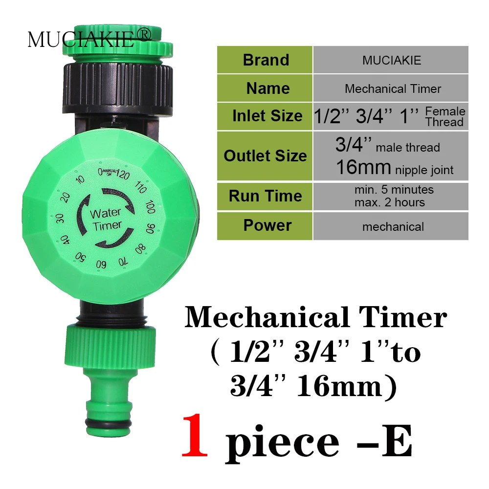 MUCIAKIE 5 rodzaje ogród czasowy wyłącznik przepływu wody czujnik deszczu Solar LCD podwójne pokrętło kontroler nawadniania 1/2 \'\'3/4\'\' Tap wspólne