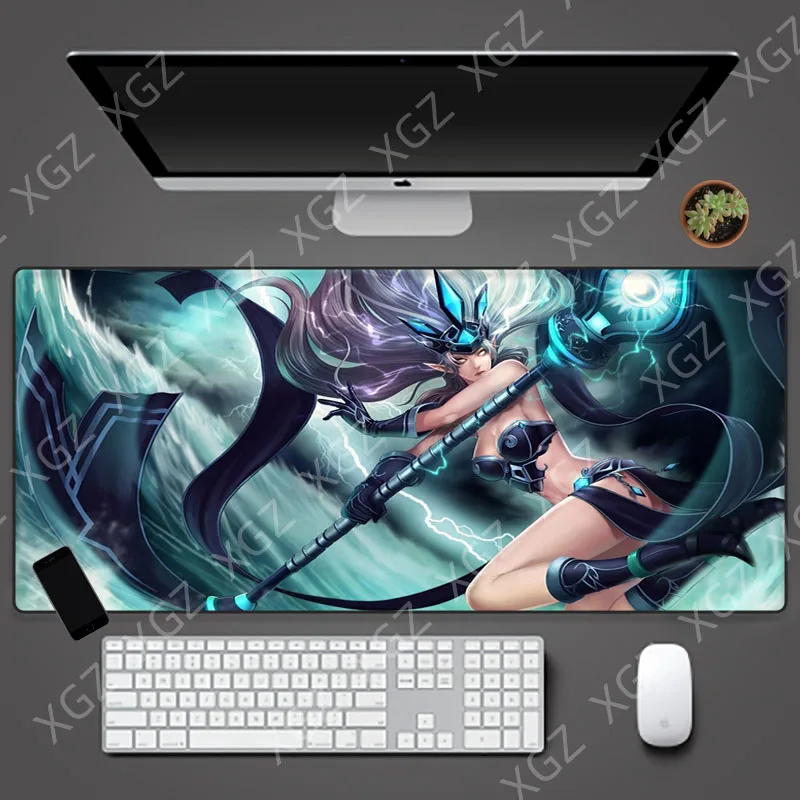 Yuzuoan XL Designer League of Legends Mouse Pad PC Laptop Game Player Pad Anime Non-slip Keyboard Table Mat for Overwatch/CS GO