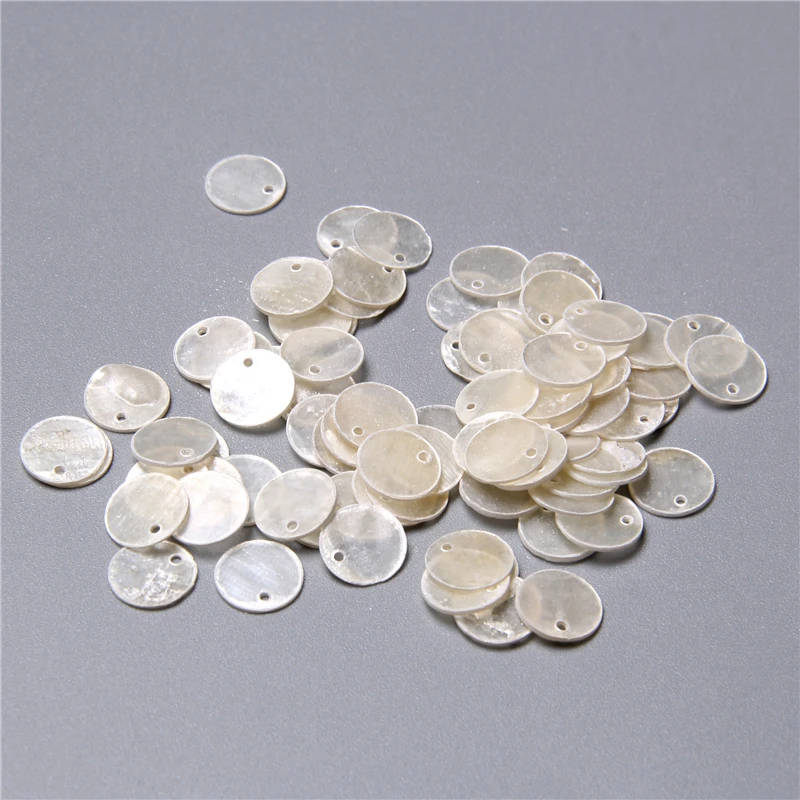 Natürliche transparente runde Muschelstücke für die Schmuckherstellung, Ohrringe, lose Bulk-Muschel-Charm-Perlen, Zubehör, handgefertigter Schmuck zum Selbermachen – Detail 19