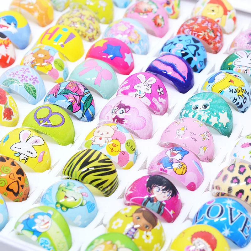 20 قطعة الكثير حلقة الدب مختلطة الاطفال خواتم جميلة الكرتون Rilakkuma الحيوان الدائري الأطفال مجوهرات للبنات هدايا الحفلات بالجملة