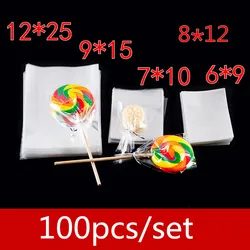 100p 6x9 7x10 8x12 9x15 Transparent Candy Bags Flat Open Plastic Bags Birthday Cookie Lollipop Gift Packaging Bags baby shower77