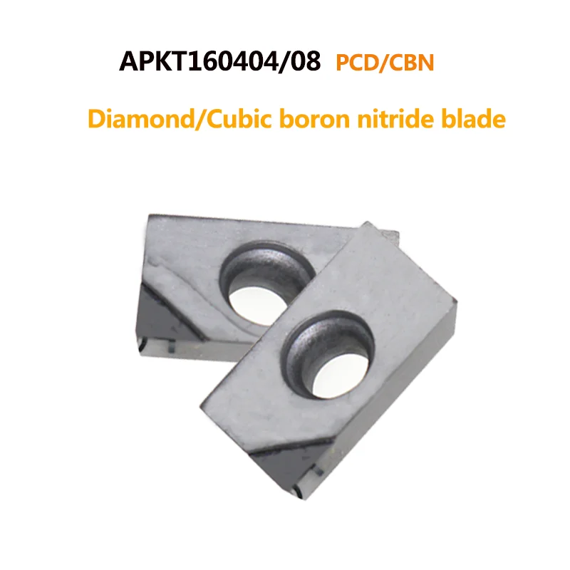 

1 шт. APKT160404 APKT160408 APKT1135 PCD CBN вставки высокая твердость APKT Алмазный кубический нитрид бора лезвие CNC токарный станок инструмент