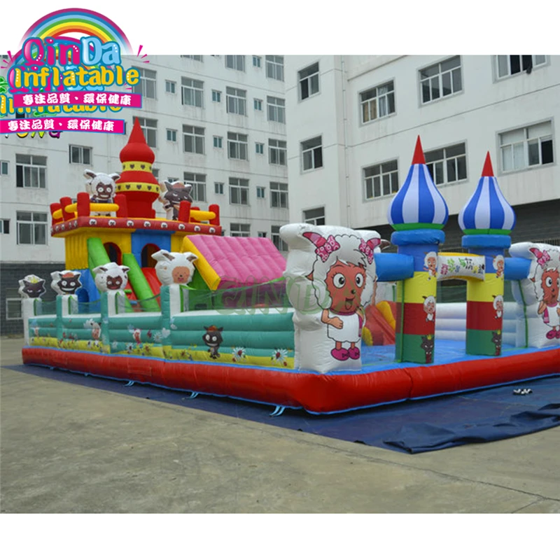 12x7 Meters Giant Combo Inflatable Bouncy Castle With High Slide