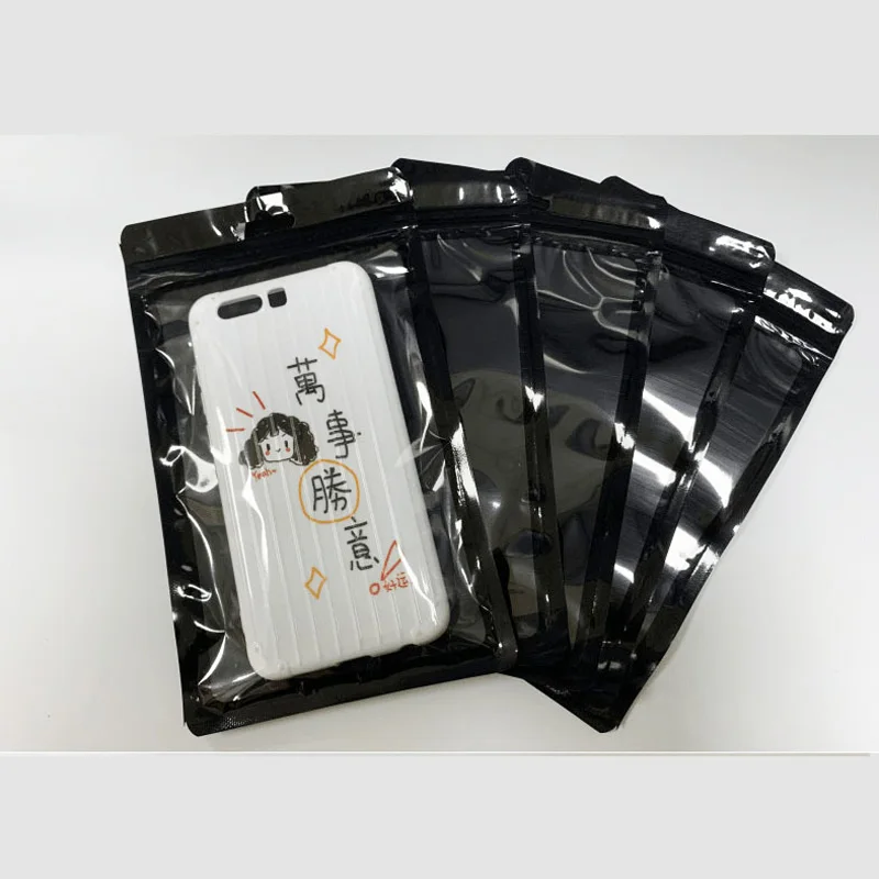 1000Pcs/Lot Black Transparent Black Mobile Phone Case Cover Retail Packaging Package Bag for Phone 11 12 Plastic Poly Pack