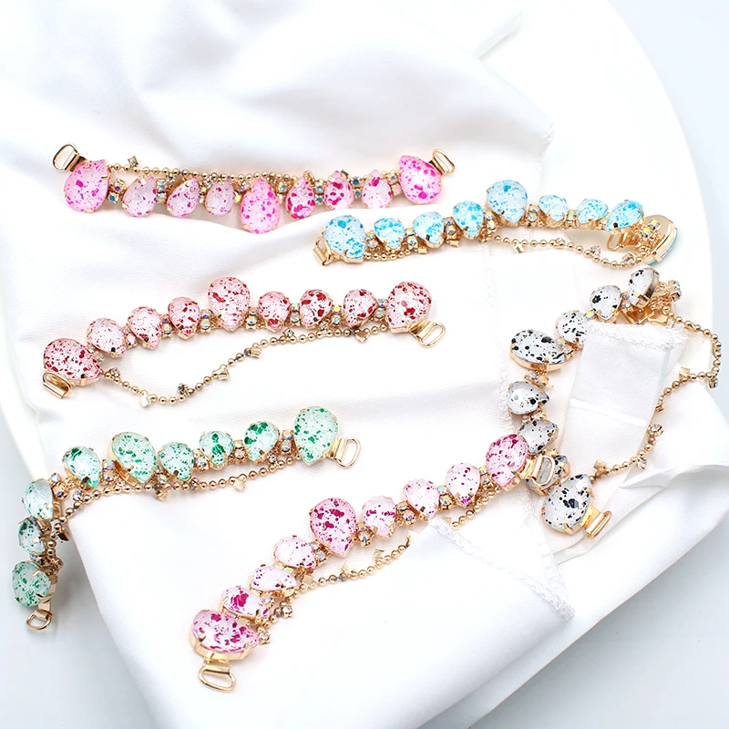 1Pcs/Lot 140MM Rhinestone for Shoes Chain  Accessories DIY Garment Sewing Accessories Metal Rhinestone Buttons Bikini Connectors