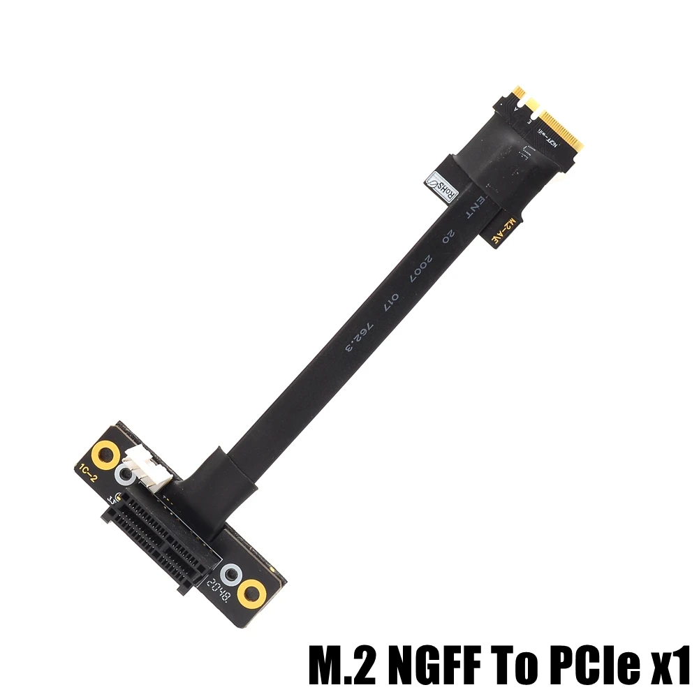 PCI-E NGFF M.2 A/E Key to PCIe 3.0 X1 Extension Extender Cable Angled PCI-Express Customized Lengths 5CM to 50CM