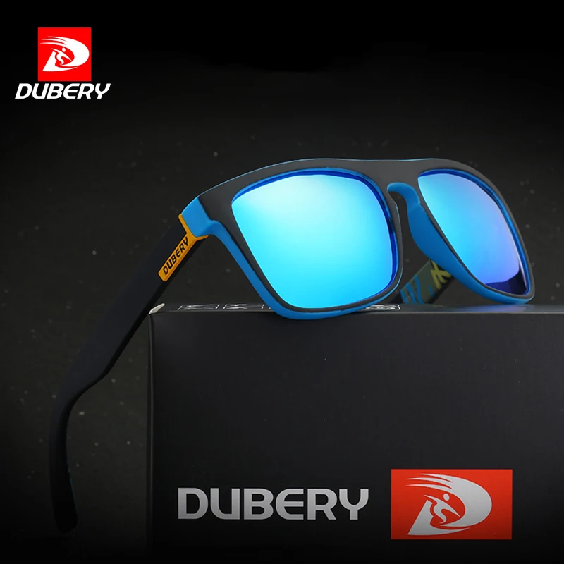 DUBERY خمر النظارات الشمسية المستقطبة الرجال نظارات شمسية للرجال القيادة الأسود مربع Oculos الذكور 10 ألوان نموذج UV400 731