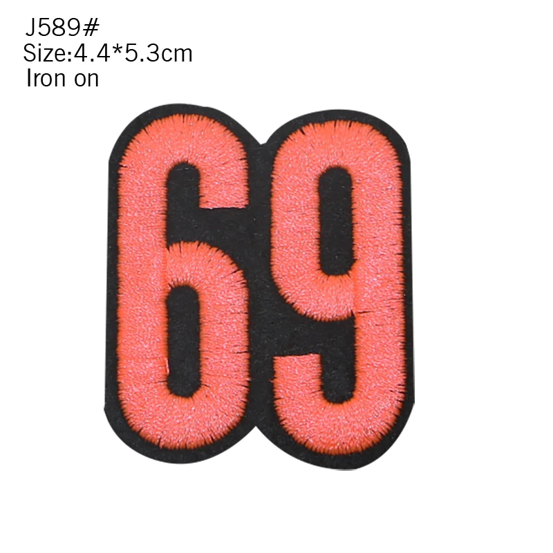 1PCS 3D Towel Digital Combination Sports Number English Alphabet Patch Clothing Embroidery Decal DIY Accessories Badge