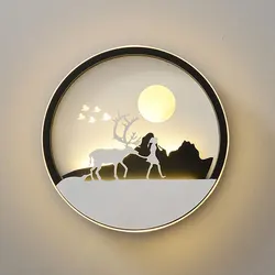 Lámpara led de pared para interiores, mural de arte simple para decoración del hogar, moderna, en blanco y negro, gran oferta