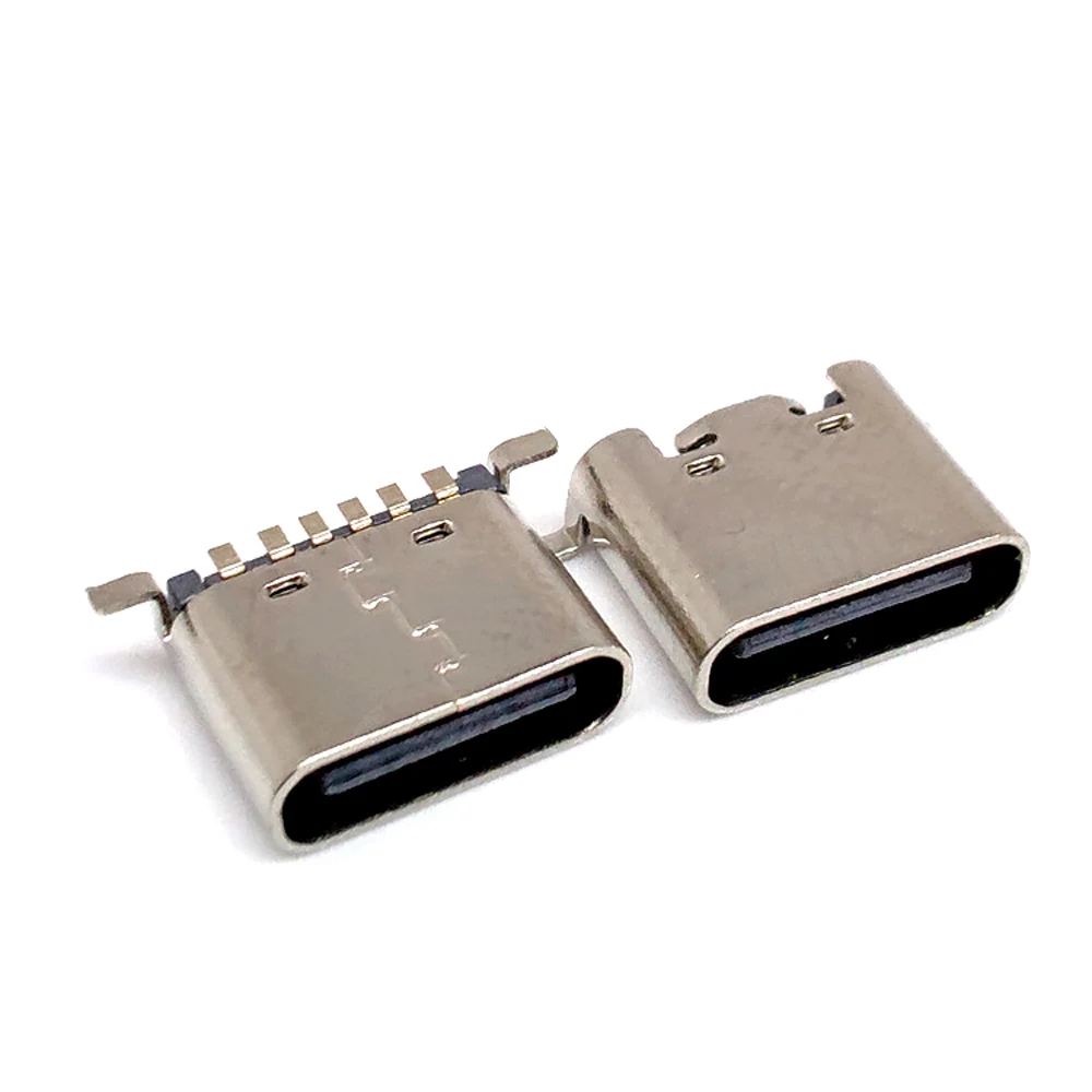 6Mode Type C 6  Pin SMT Socket Connector USB 3.1 Female SMD DIP For Huawei Samsung Lenovo PCB Design DIY High Current