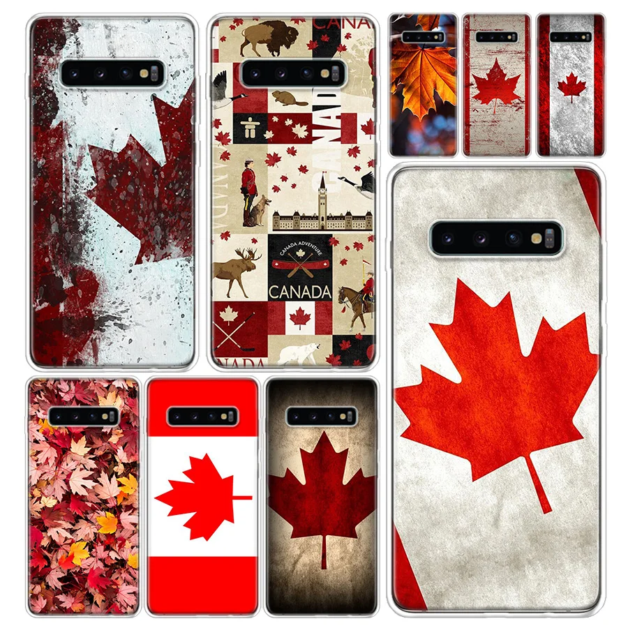 Retro Style Canada Maple leaf Phone Case Cover for Samsung Galaxy S20 S21 FE S22 S23 S24 Ultra S10 S10E S9 S8 Plus + Art Gift