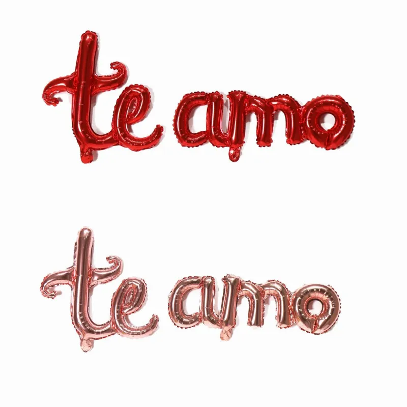 Globo Te amo de 16 pulgadas, globo español I Love You, globo con letras de aluminio, suministros de decoración para aniversario de boda y Día de San Valentín, 1 ud.
