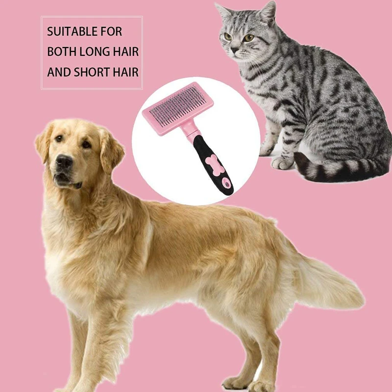 Benepaw Professional Shedding Slicker Dog Brush Self Cleaning Ergonomic Durable Safe Non-slip Cat Combs For Pets Grooming