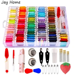 100/50 Colors Embroidery Floss Set Cross Stitch Thread Friendship Bracelets Floss with Organizer Storage Box Cross Stitch Tools