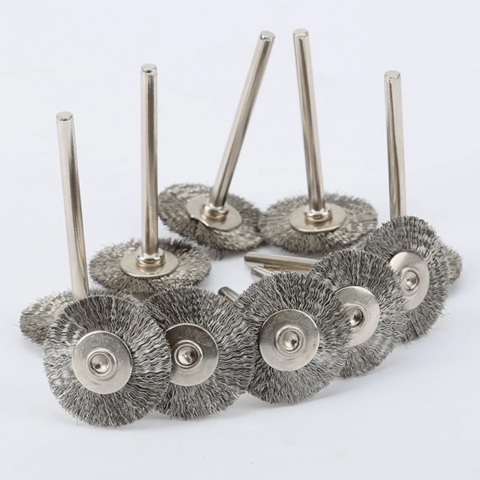 

10pcs/LOT 22mm Stainless Steel Rotary Brushes Polishing Wire Wheel fit Mini Drill Grinder Tools Dremel Accessories Sanding tOOL